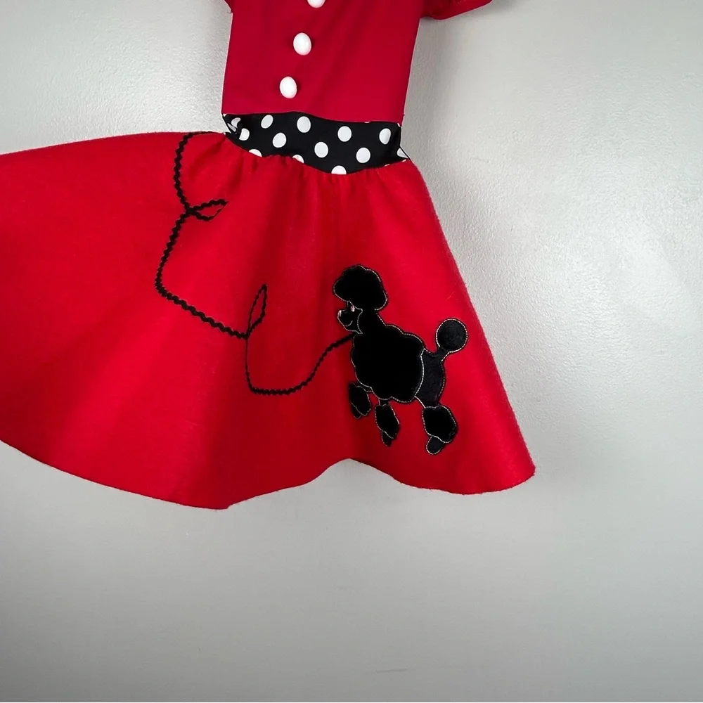 Halloween Costume Girls‎ XS Cosplay 50s Poodle Skirt Sock Hop Spirit Week Dress